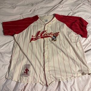 Disney Mickey All Stars Cream and Red Baseball Jersey